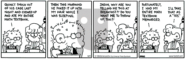 FoxTrot on Tuesday March 9, 1999 Comic Strip