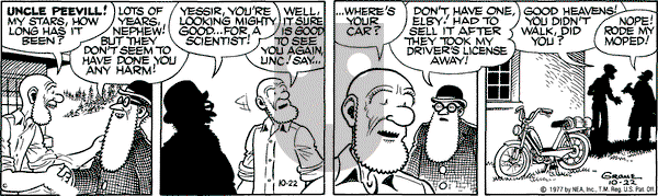 Alley Oop on Saturday October 22, 1977 Comic Strip