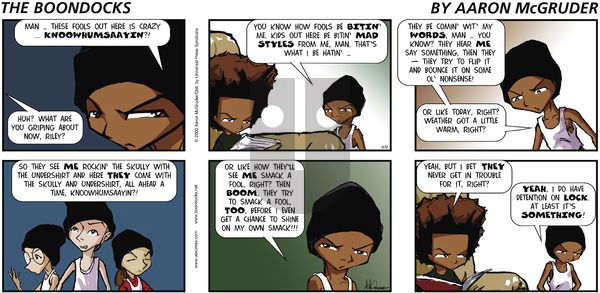 The Boondocks on Sunday April 9, 2000 Comic Strip