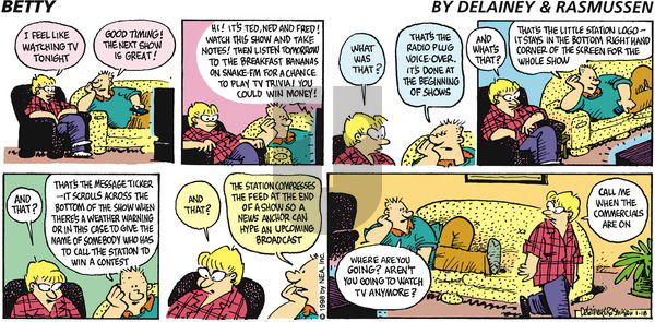 Betty on Sunday January 18, 1998 Comic Strip