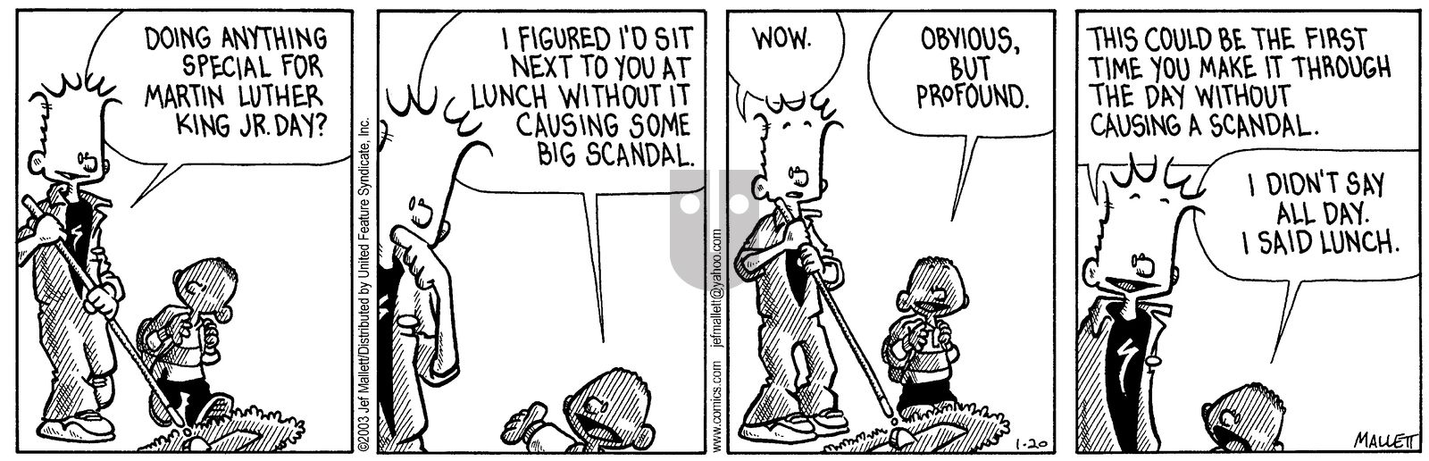Frazz - Monday January 20, 2003 Comic Strip