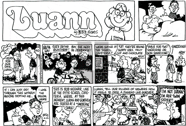 Luann on Sunday October 22, 1989 Comic Strip