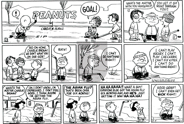 Peanuts - Sunday March 9, 1958 Comic Strip