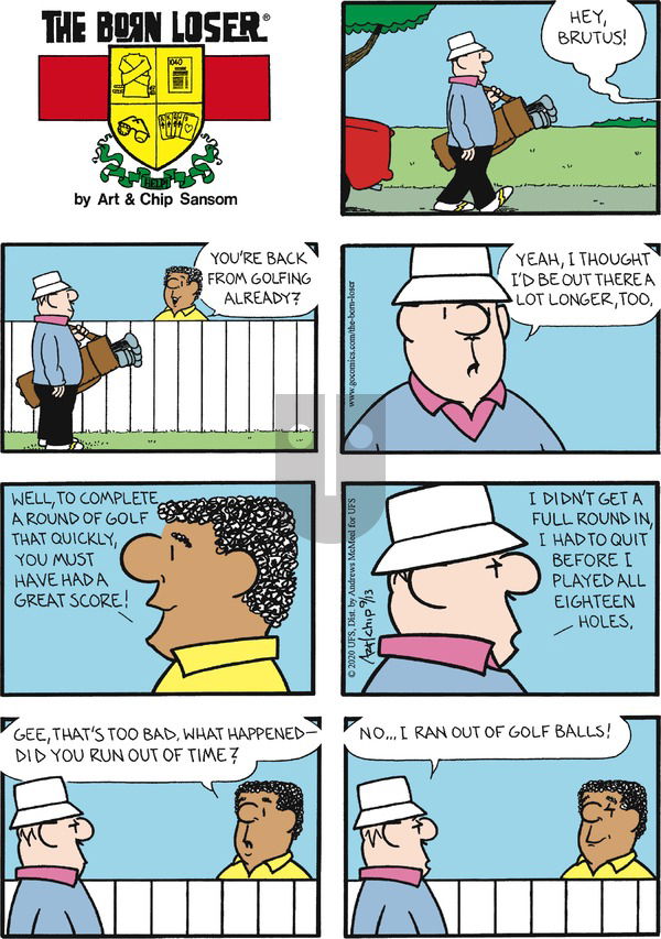The Born Loser on Sunday September 13, 2020 Comic Strip