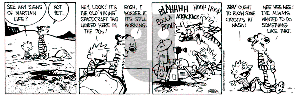 Calvin and Hobbes on Wednesday September 21, 1988 Comic Strip