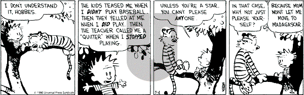 Calvin and Hobbes - Friday May 4, 1990 Comic Strip