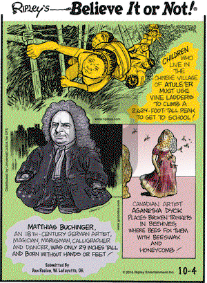 Ripley's Believe It or Not on Tuesday October 4, 2016 Comic Strip