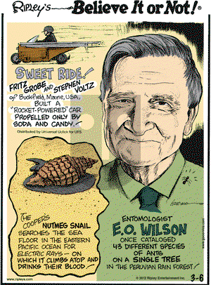 Ripley's Believe It or Not on Tuesday March 6, 2012 Comic Strip