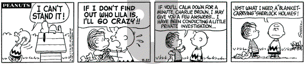 Peanuts on Tuesday August 27, 1968 Comic Strip