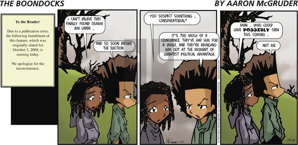 The Boondocks on Sunday April 25, 2004 Comic Strip