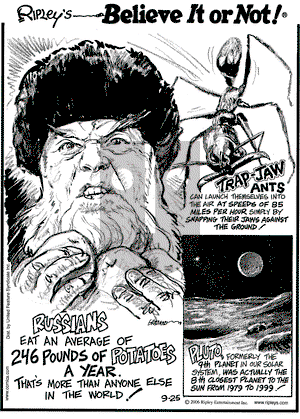 Ripley's Believe It or Not on Monday September 25, 2006 Comic Strip