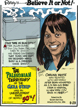 Ripley's Believe It or Not on Thursday September 29, 2011 Comic Strip