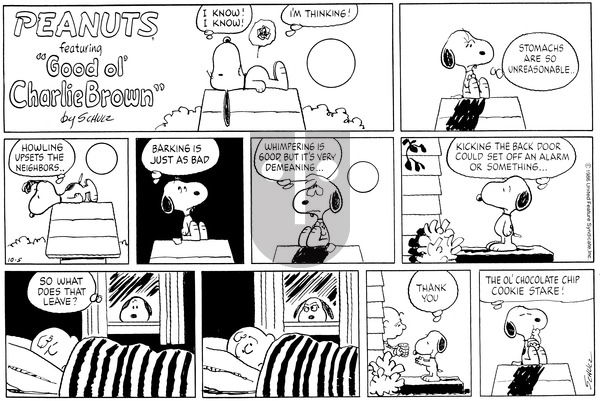 Peanuts on Sunday October 5, 1986 Comic Strip