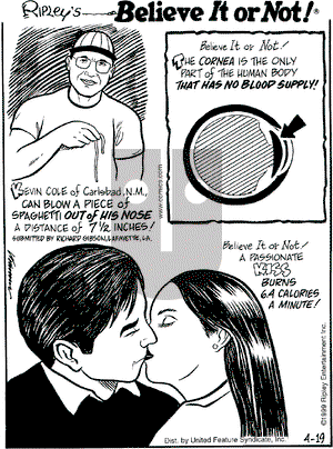 Ripley's Believe It or Not on Monday April 19, 1999 Comic Strip
