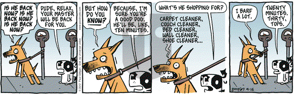 Pooch Cafe - Monday April 16, 2012 Comic Strip
