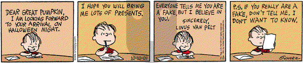 Peanuts - Saturday October 10, 2009 Comic Strip