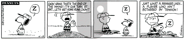 Peanuts on Thursday April 13, 1967 Comic Strip