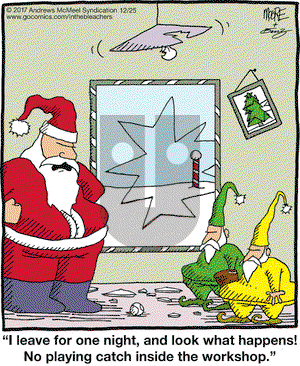 In the Bleachers on Monday December 25, 2017 Comic Strip