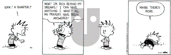 Calvin and Hobbes on Monday August 31, 2015 Comic Strip