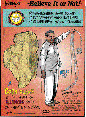 Ripley's Believe It or Not on Saturday May 4, 2019 Comic Strip