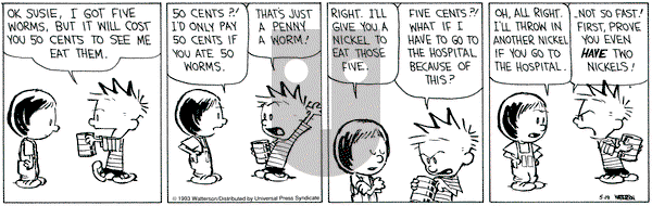 Calvin and Hobbes on Wednesday May 19, 1993 Comic Strip