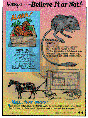 Ripley's Believe It or Not on Wednesday April 8, 2020 Comic Strip