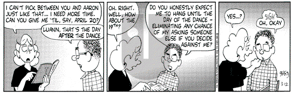 Luann on Wednesday March 12, 1997 Comic Strip