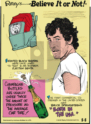 Ripley's Believe It or Not on Wednesday August 8, 2018 Comic Strip