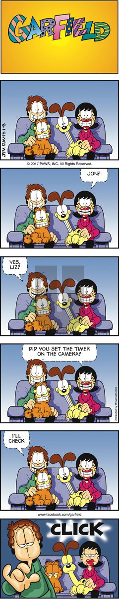 Garfield on Sunday January 8, 2017 Comic Strip