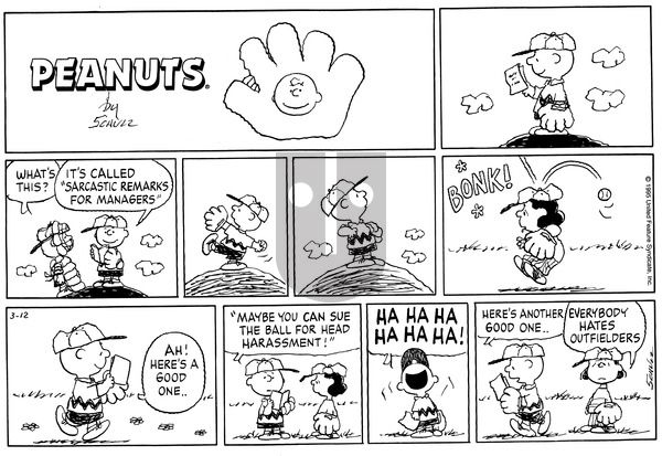 Peanuts on Sunday March 12, 1995 Comic Strip