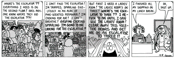 Cathy Classics on Monday December 8, 1997 Comic Strip