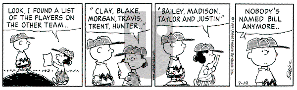 Peanuts on Saturday July 19, 1997 Comic Strip