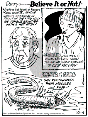 Ripley's Believe It or Not on Saturday October 4, 1997 Comic Strip