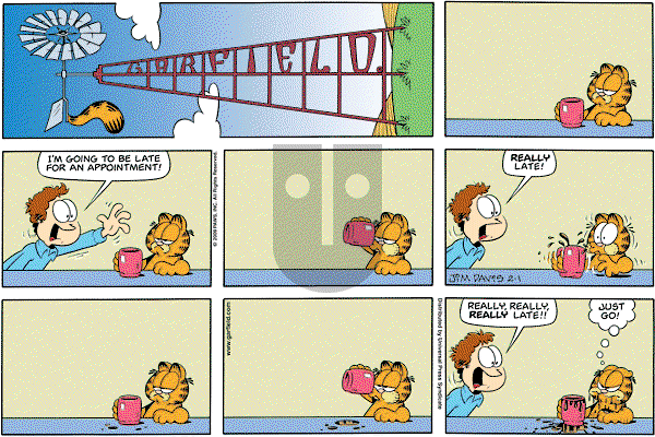 Garfield - Sunday February 1, 2009 Comic Strip