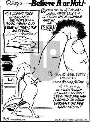 Ripley's Believe It or Not on Wednesday January 7, 2004 Comic Strip