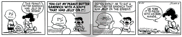 Peanuts on Thursday February 25, 1954 Comic Strip