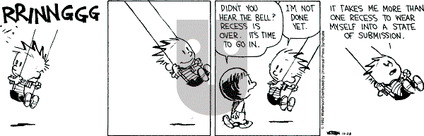 Calvin and Hobbes - Wednesday October 28, 1992 Comic Strip