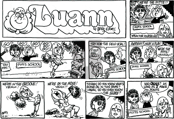 Luann on Sunday October 25, 1987 Comic Strip