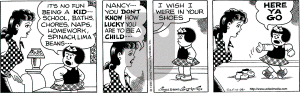 Nancy on Wednesday July 10, 1996 Comic Strip