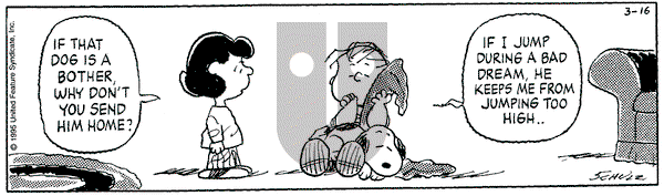 Peanuts on Thursday March 16, 1995 Comic Strip