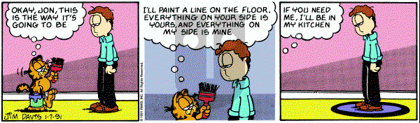 Garfield on Monday January 7, 1991 Comic Strip
