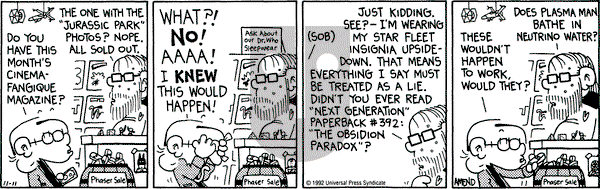 FoxTrot on Wednesday November 11, 1992 Comic Strip