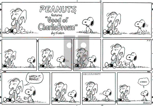 Peanuts - Sunday March 31, 1968 Comic Strip