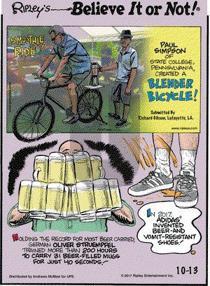 Ripley's Believe It or Not on Friday October 13, 2017 Comic Strip