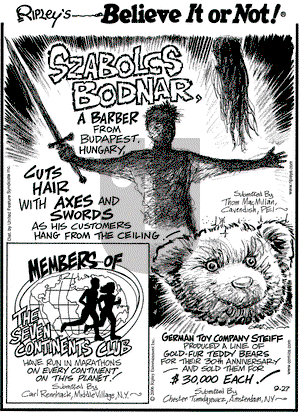 Ripley's Believe It or Not on Wednesday September 27, 2006 Comic Strip