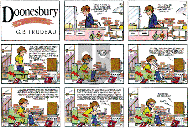 Doonesbury on Sunday August 17, 1986 Comic Strip