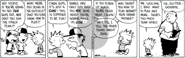 Calvin and Hobbes - Thursday April 30, 2020 Comic Strip