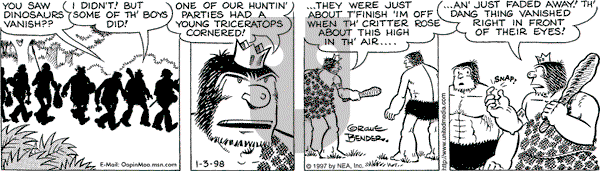 Alley Oop on Saturday January 3, 1998 Comic Strip