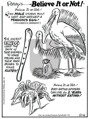 Ripley's Believe It or Not on Monday October 6, 1997 Comic Strip