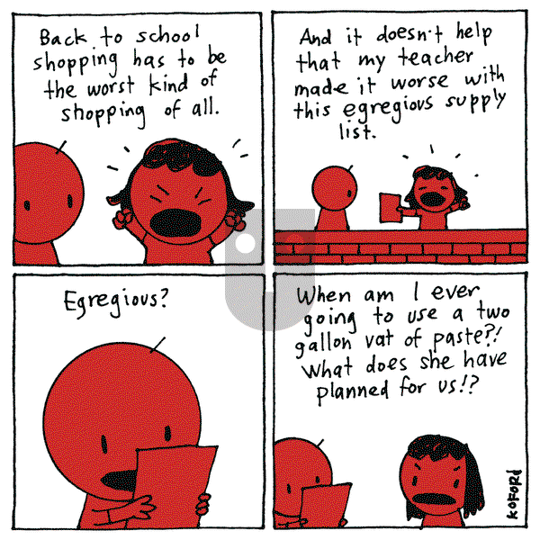 Haircut Practice on Monday September 4, 2023 Comic Strip